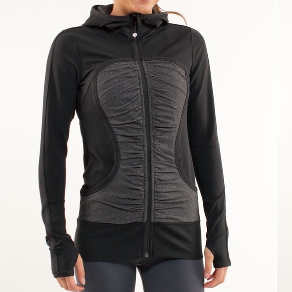 lululemon athletica Tops - Lululemon Pure Balance Jacket
Black ruching black grey heathered